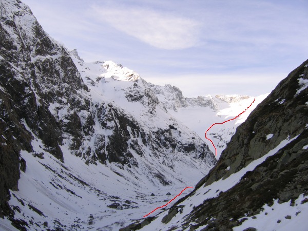L'itinéraire pour le Col : Le vallon de la Mariande et son itinéraire pour accéder au col.