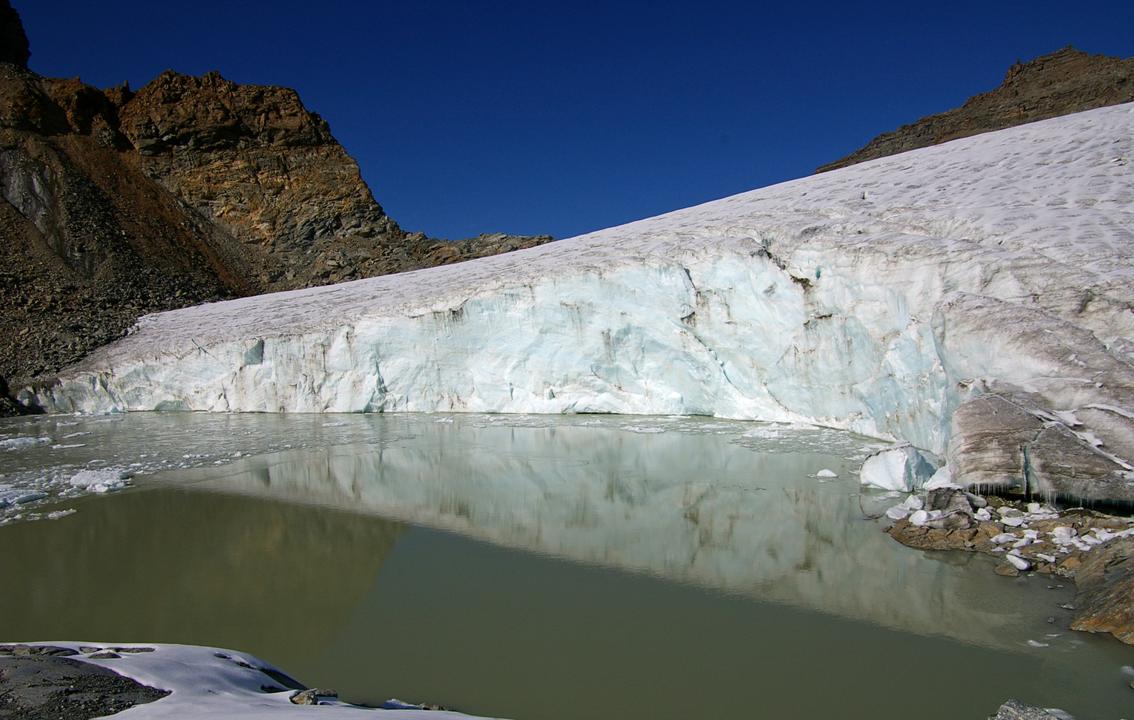 La falaise de glace : Fin du glacier du Grand Méan... réservé aux jumpers pour un parcours direct!
