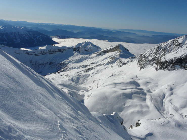vallon de Mal cros : pointe sud de la vénasque et le touron