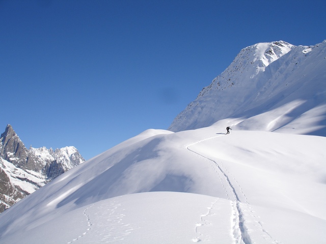 col de chavannes : Belle trace avec vue sur les Gdes Jorasses