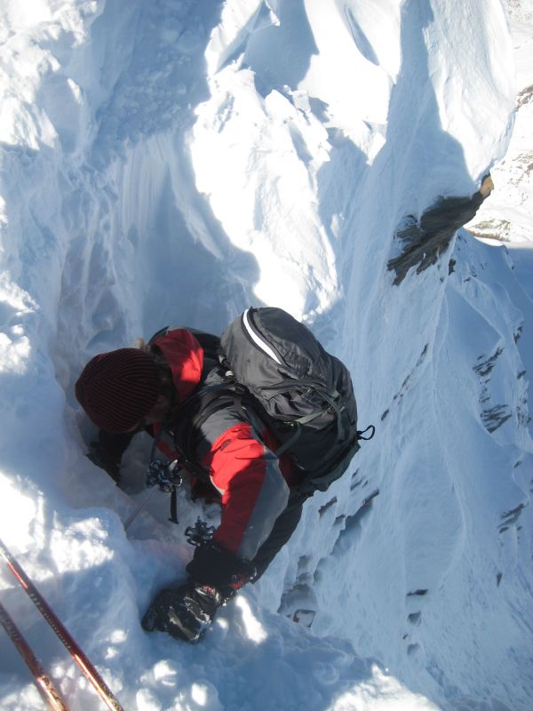 Passage de la corniche : Bien vertical, et plus pour le petit saut !