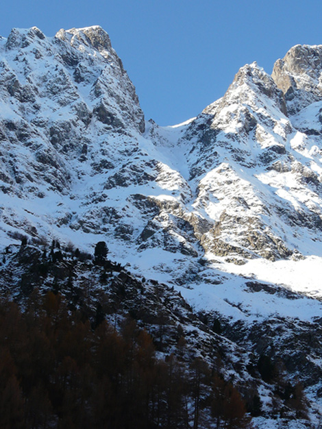 couloir du pré du bouc : manque de neige sur le bas