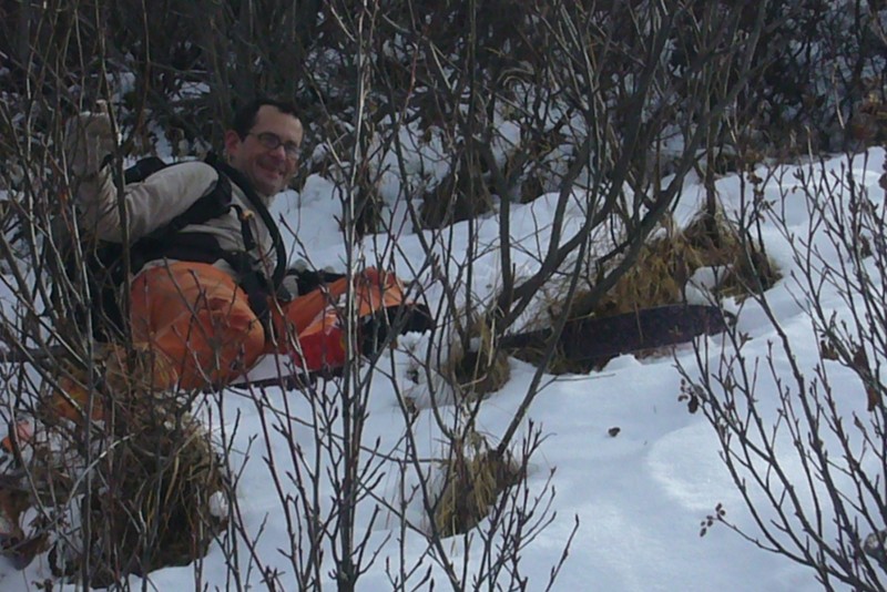 roche noire : Chech voulait essayer ses nouveaux skis cailloux,
Il a été bien inspiré!!