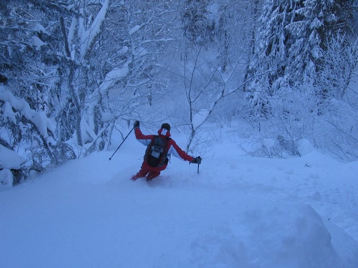 Bon ski dans la forêt : Avec le style ESF pour Fred!