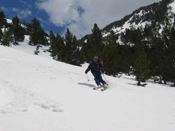 Descente du Bachimala : Descente en rive droite du Barranco de Bachimala dans une neige humide