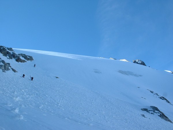 Au pied du glacier : La partie raide de la course