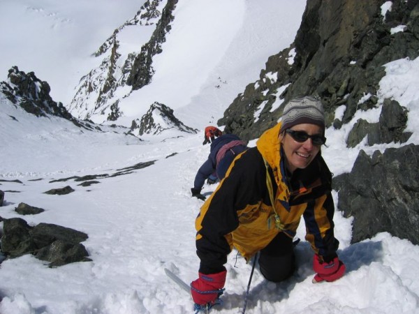 Rimpfischhorn : Dans le couloir terminal du Rimpfischhorn