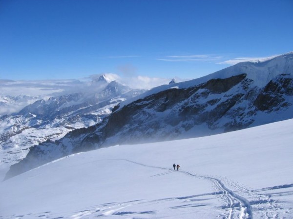 Monte Rosa gletscher : Le glacier vers 4100 m