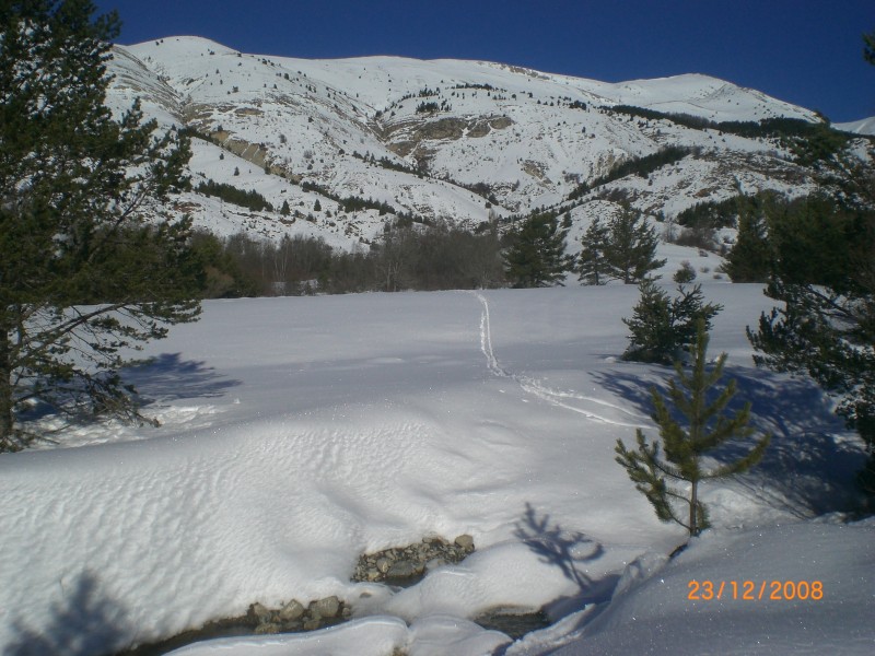 face sud de Conaples(Monges) : Vue de la descente sud des Monges depuis le vallon de Feissal