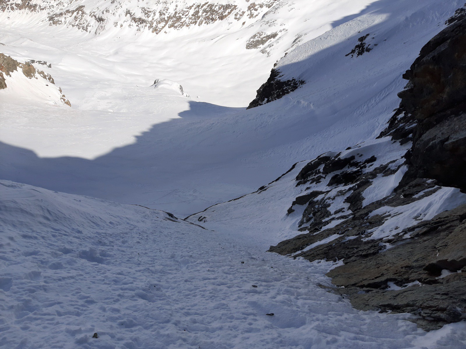La section inférieure, juste au dessus de la rimaye