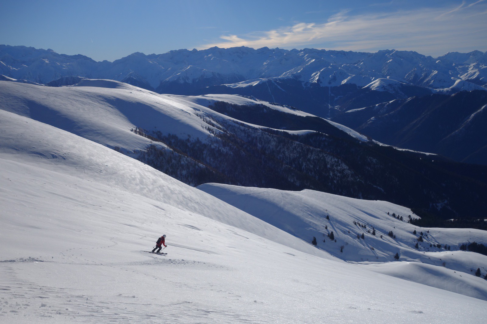 Bon ski dans le haut de la W du Burat