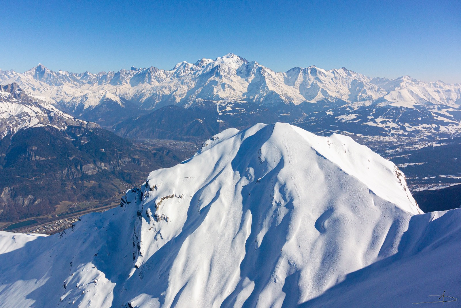 Quatre Têtes et Mont Blanc.