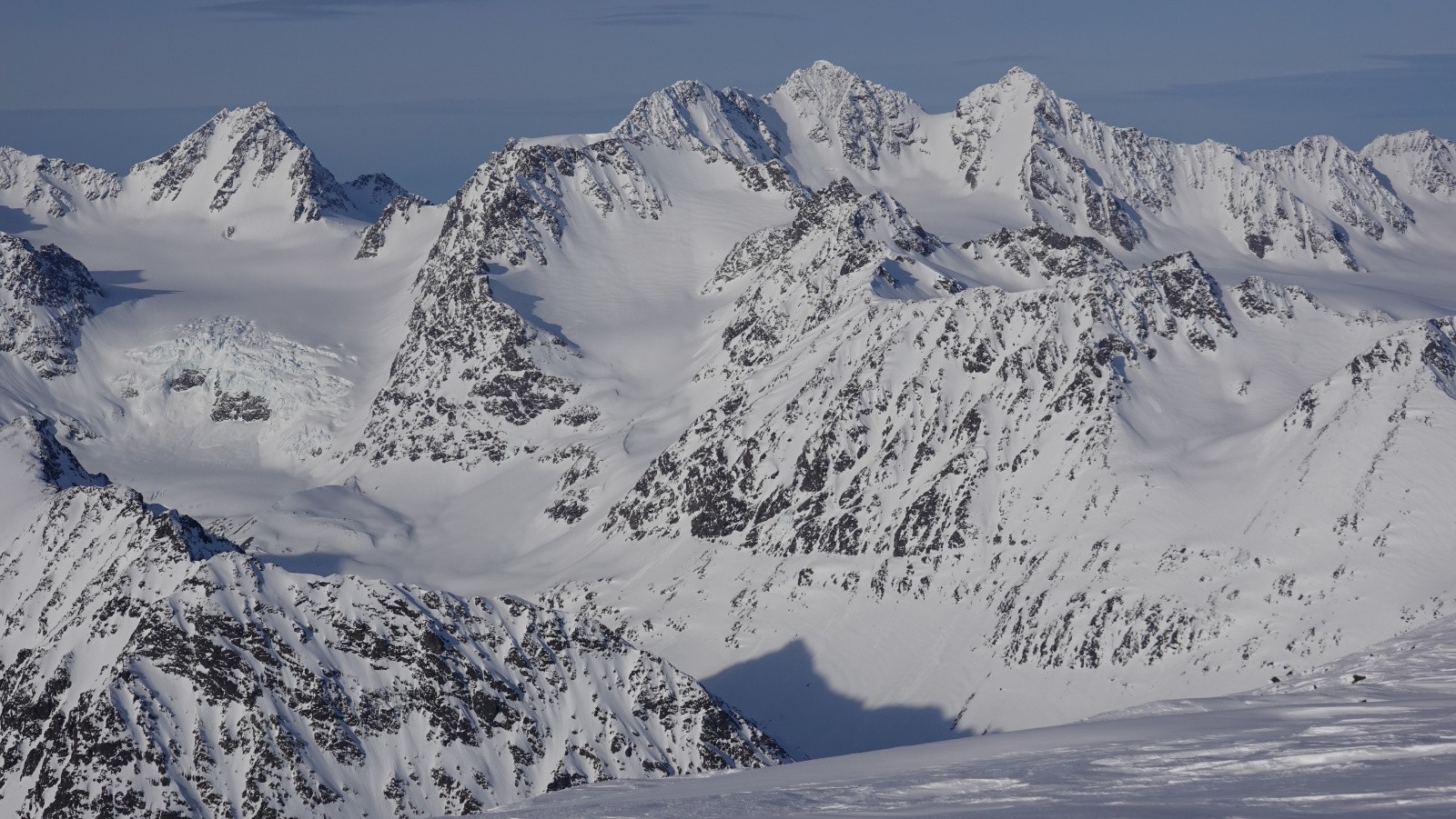 Panorama sur le Tafeltinden skié la veille 