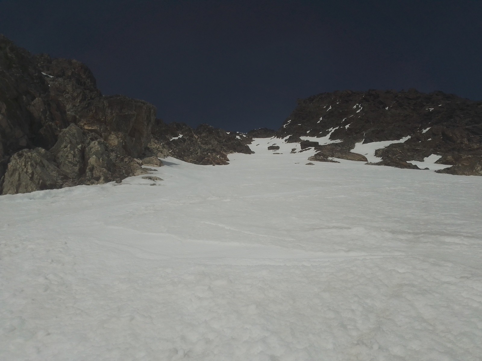 Bas du couloir SW du Rocher Blanc 