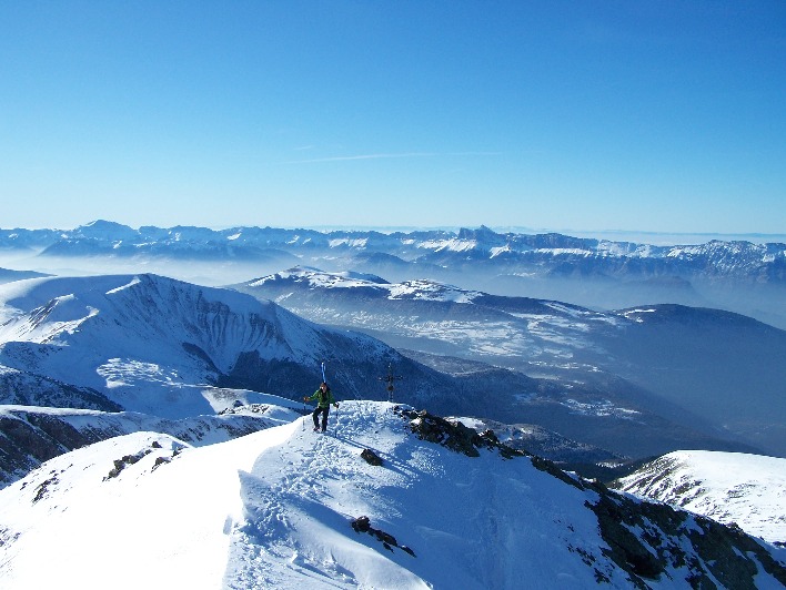Anthony : Anthony au sommet du couloir. Superbe vue !