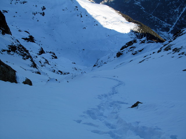 Couloir NE : Neige poudreuse