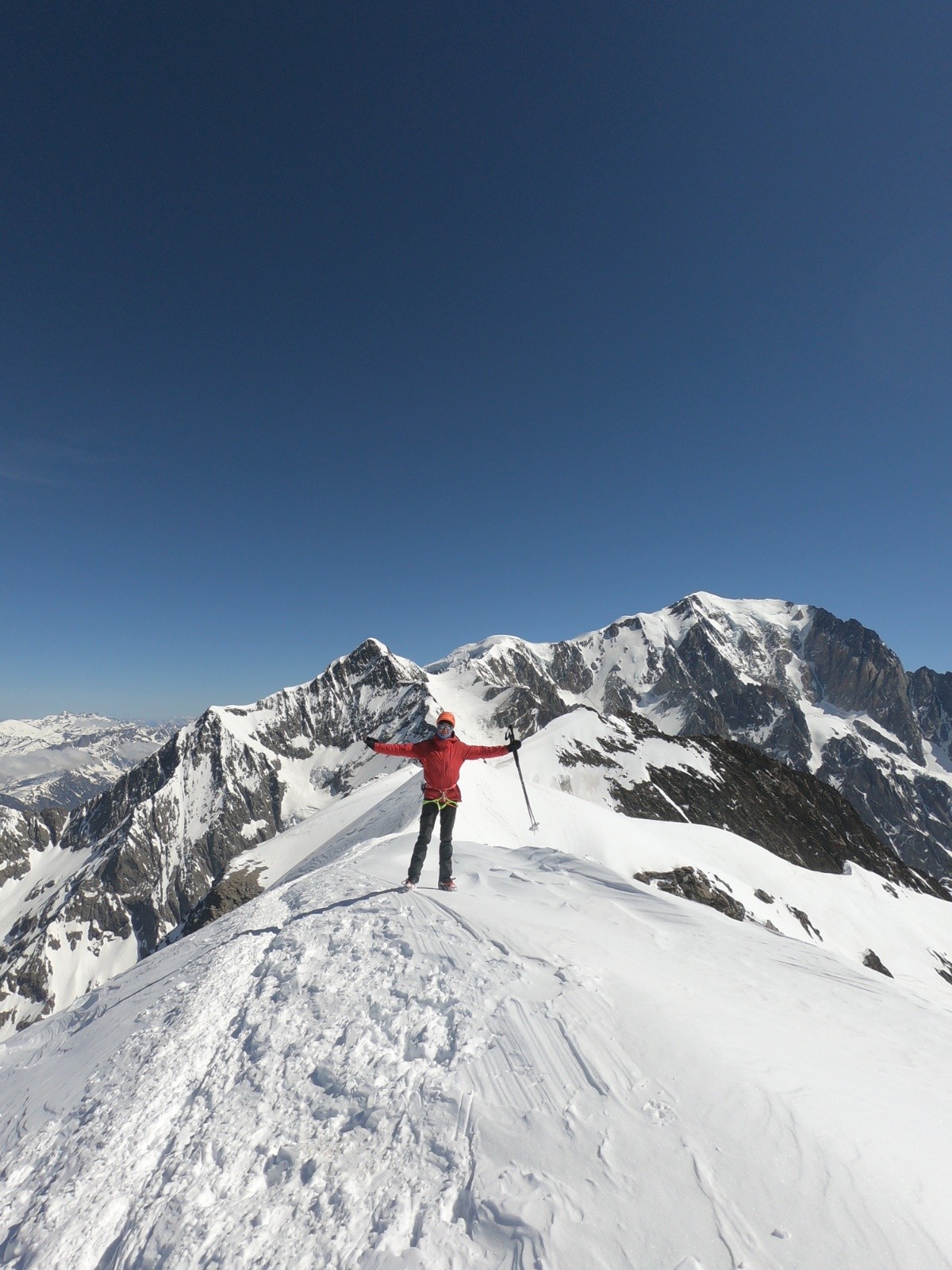 Au sommet de Miage, face au Mont-Blanc et Bionnassay, comme un symbole de ces 3 jours