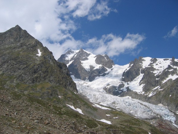 Tré la Tête : Versant S de Tré la Tête et glacier du Petit Mont Blanc