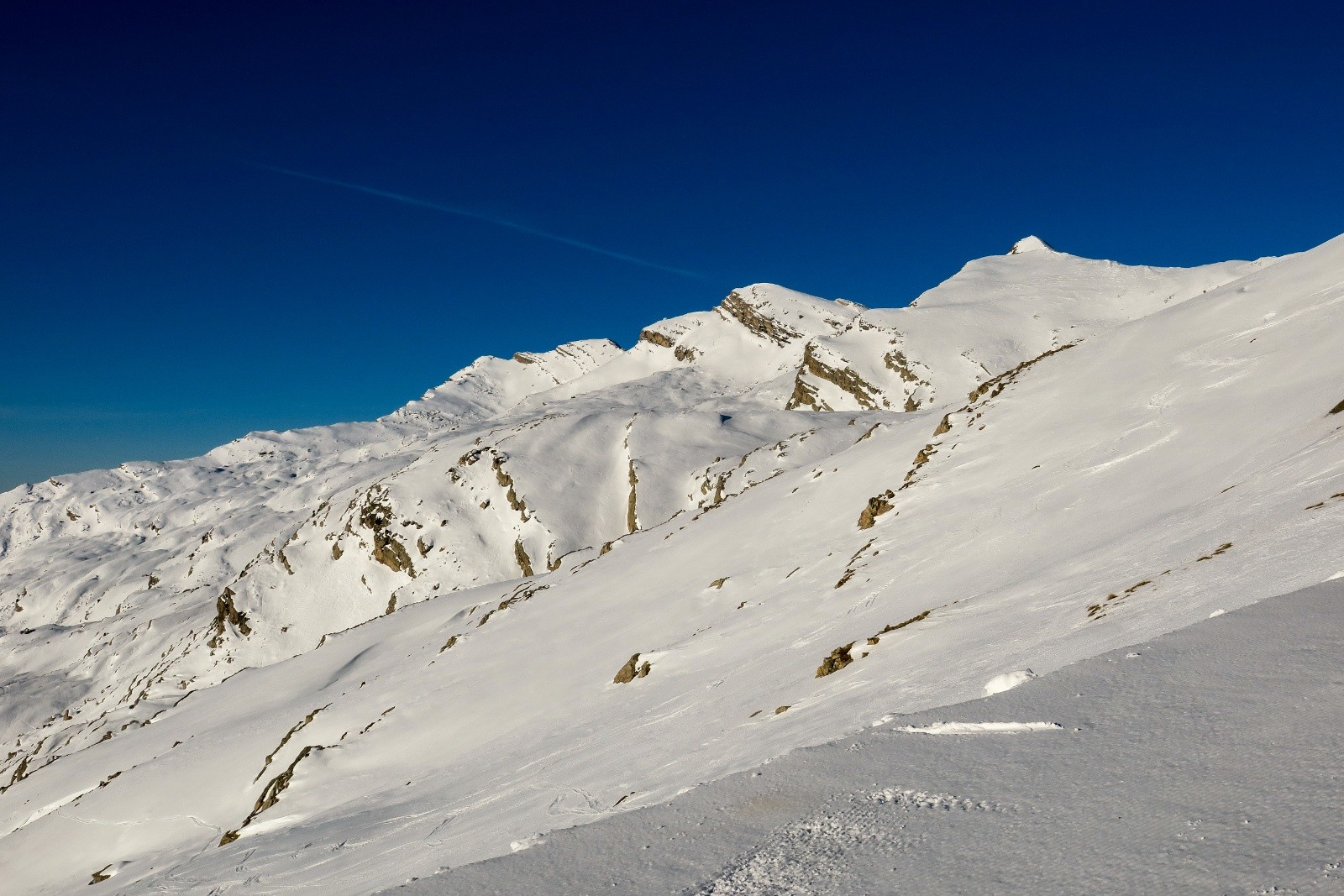 &nbsp;Vue sur l'objectif à la Baisse de l'Aiguille