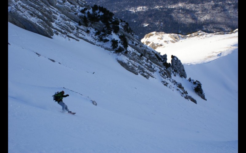Mont Colombier : Jean-Noël dans la face Nord