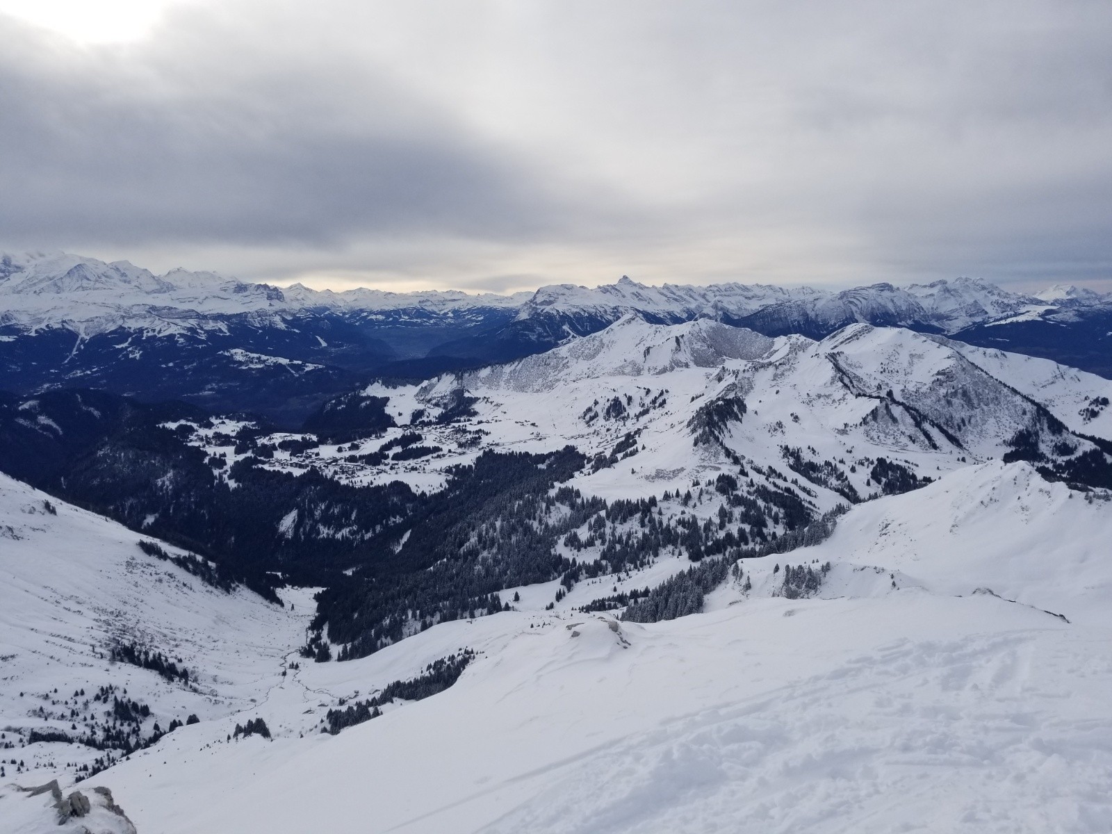 Marcelly, Haut Fleury et les Aravis depuis Chalune