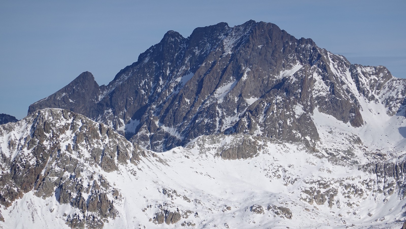 Panorama au téléobjectif sur l'Argentera