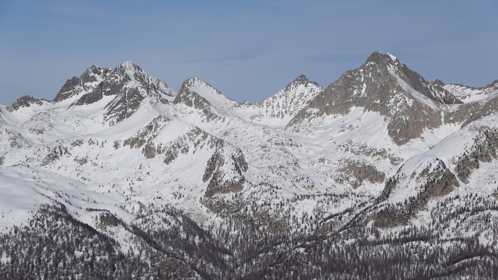 Panorama sur le Mont Malinvern, Cime de Tavels, Cime de la Lause et Tête du Claus