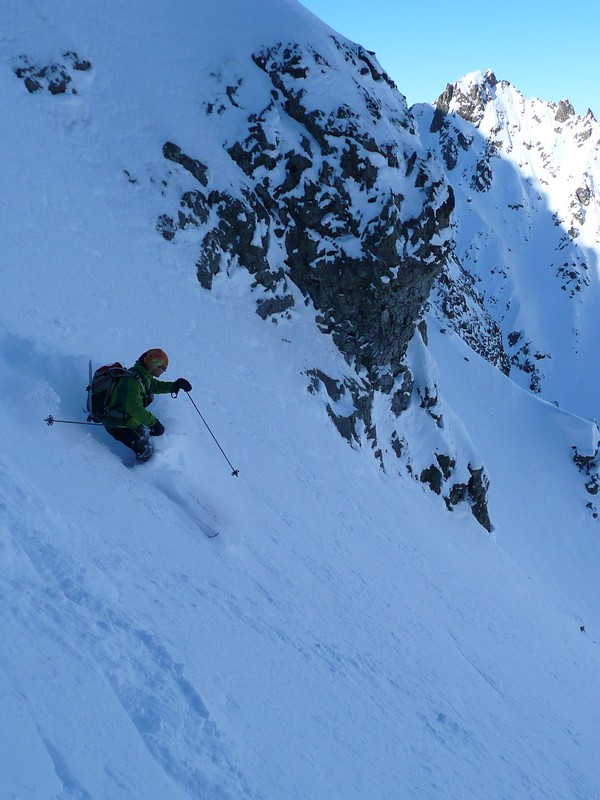 Pointe Charlet : Manu et son bandana très adapté aux températures du jour :)