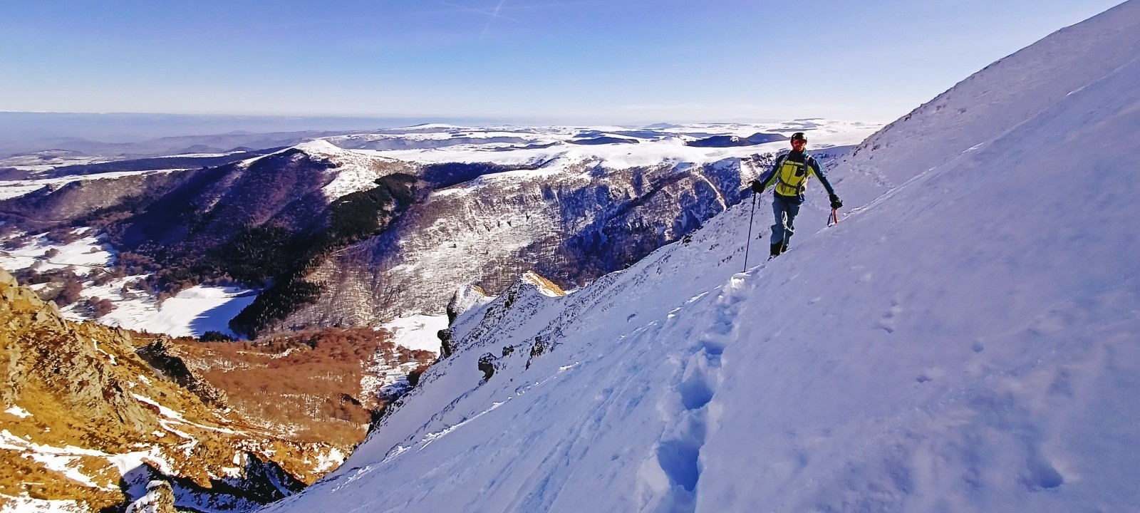 alex au retour pour le puy des crebasses