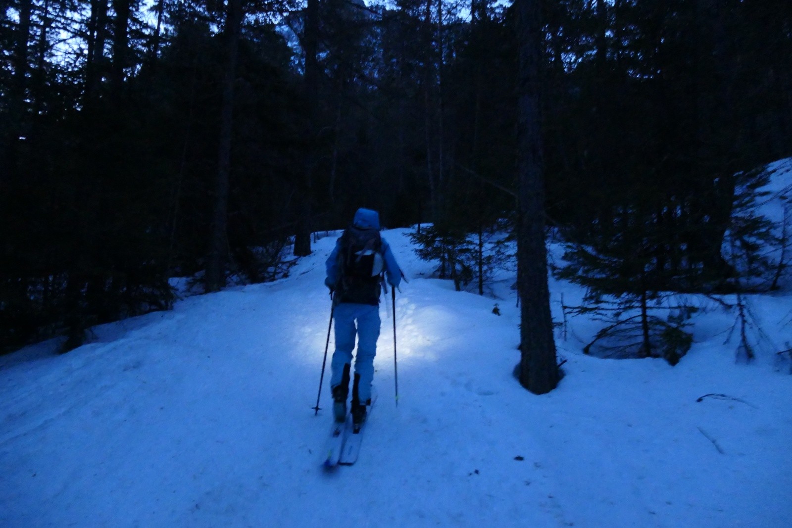 &nbsp;Départ sur la piste forestière