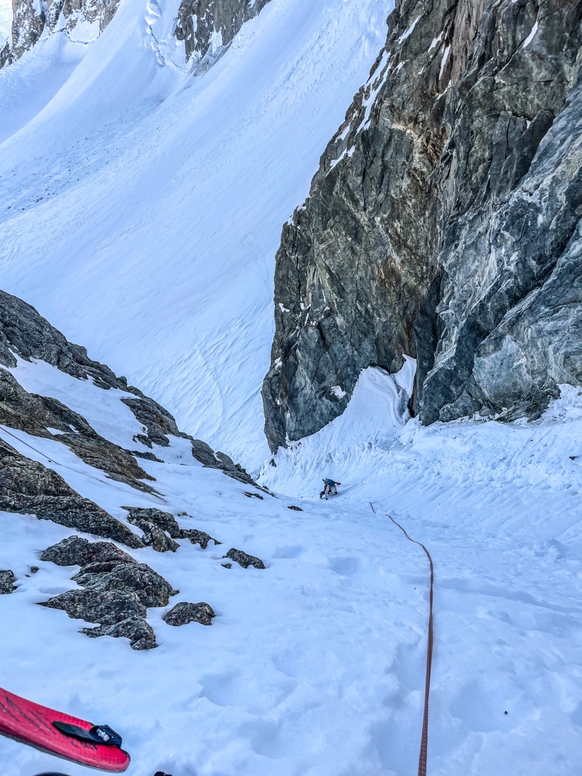 &nbsp;Fin de descente du couloir de Chardonnet&nbsp;