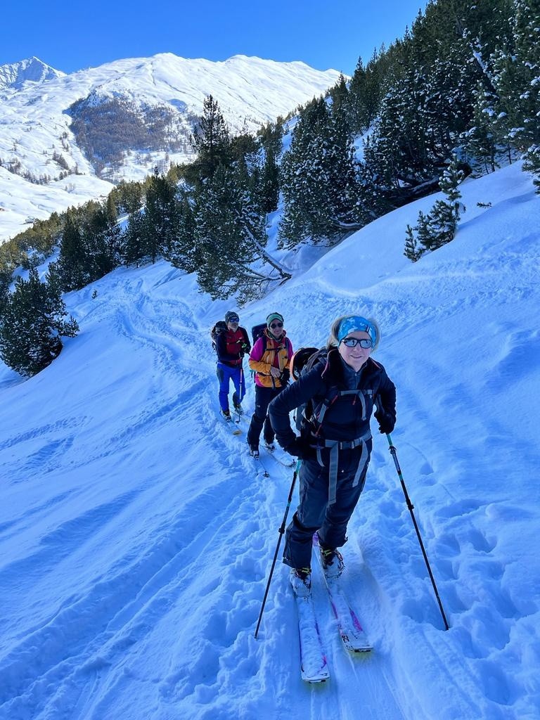 Pause photo dans la première pente 