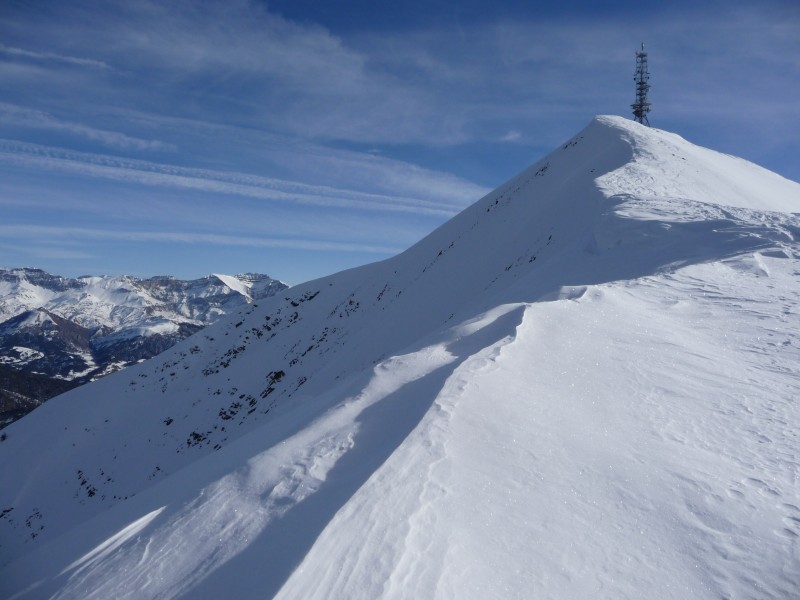 Ski-Rando Blayeul : Sur l'arête, avec l'estrop en fond