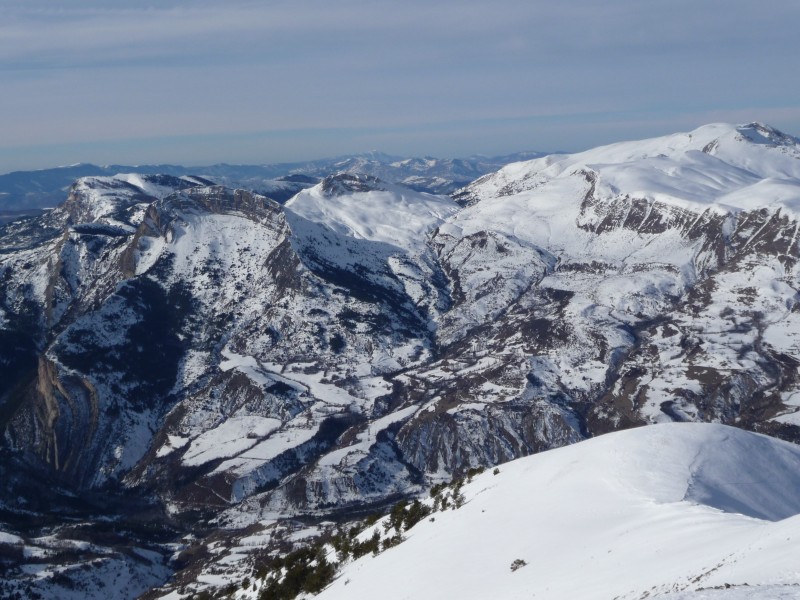 Ski-Rando Blayeul : Gde et petite Cloche de Barles et les Monges a droite