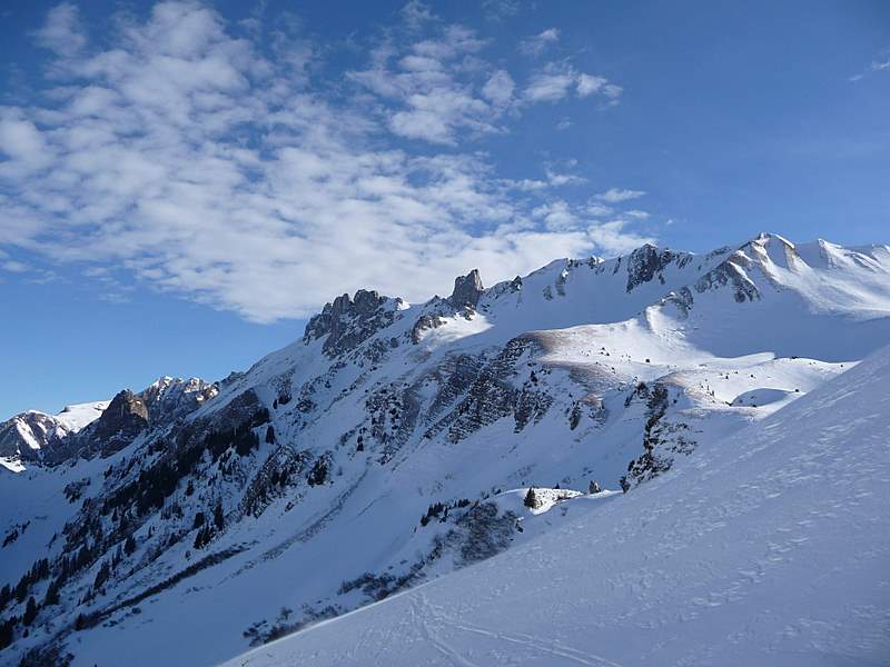 Dent du Vélan : Dent du Vélan avec le ravin des Nex caché