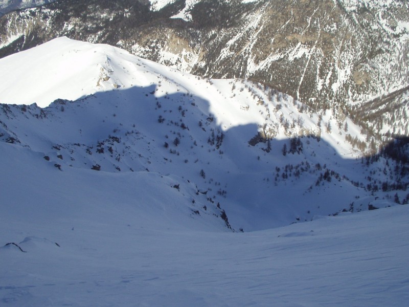vue depuis le ht du couloir N : ça pas l'air méchant... et pourtant, c'était pas si facile!