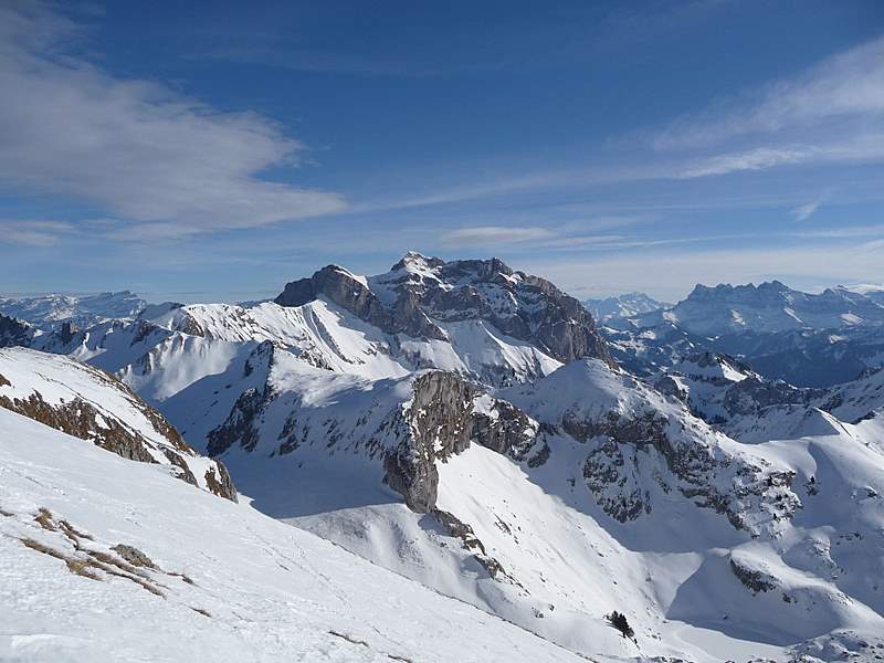 Cornettes de Bise : Versant W des Cornettes de Bise depuis le Château d'Oche