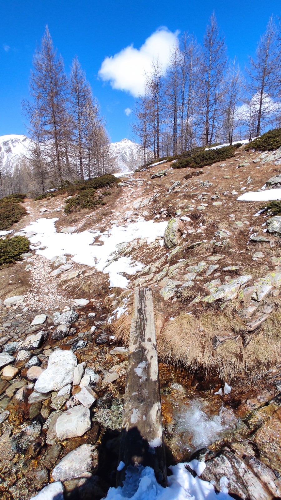 La passerelle où il faut déchausser