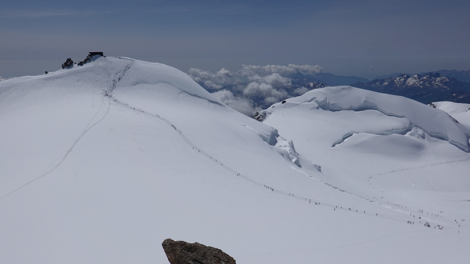 La Punta Gnifetti point culminant du Skymarathon avant la redescente et l'arrivée à Alagna