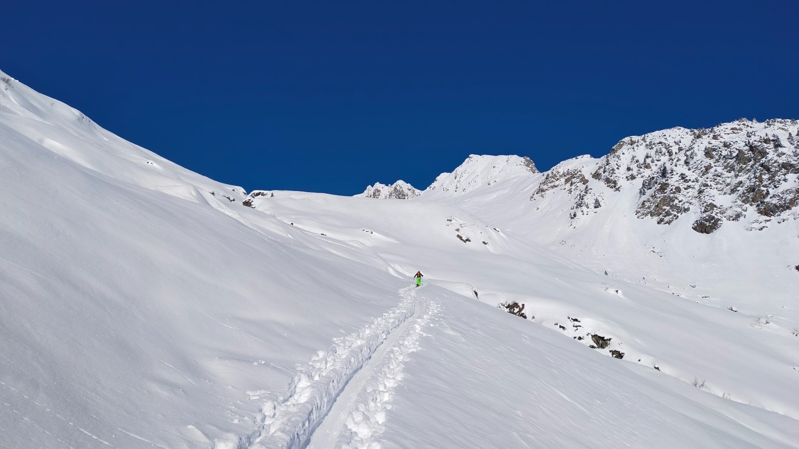 Combe des Plans avec une trace bien profonde&nbsp;
