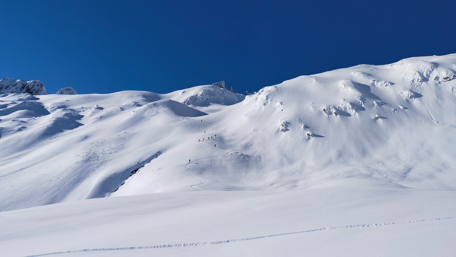 Tracage en direction du col de la Valette&nbsp;