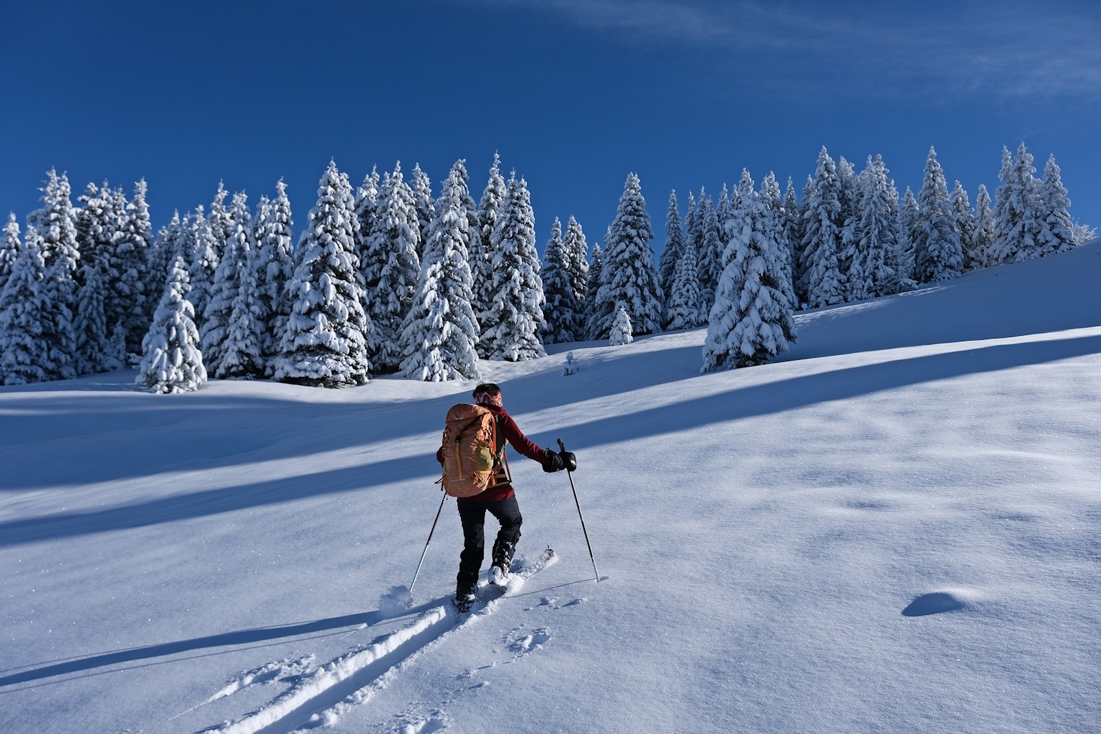 Les dernières pente avant La Riondaz.&nbsp;