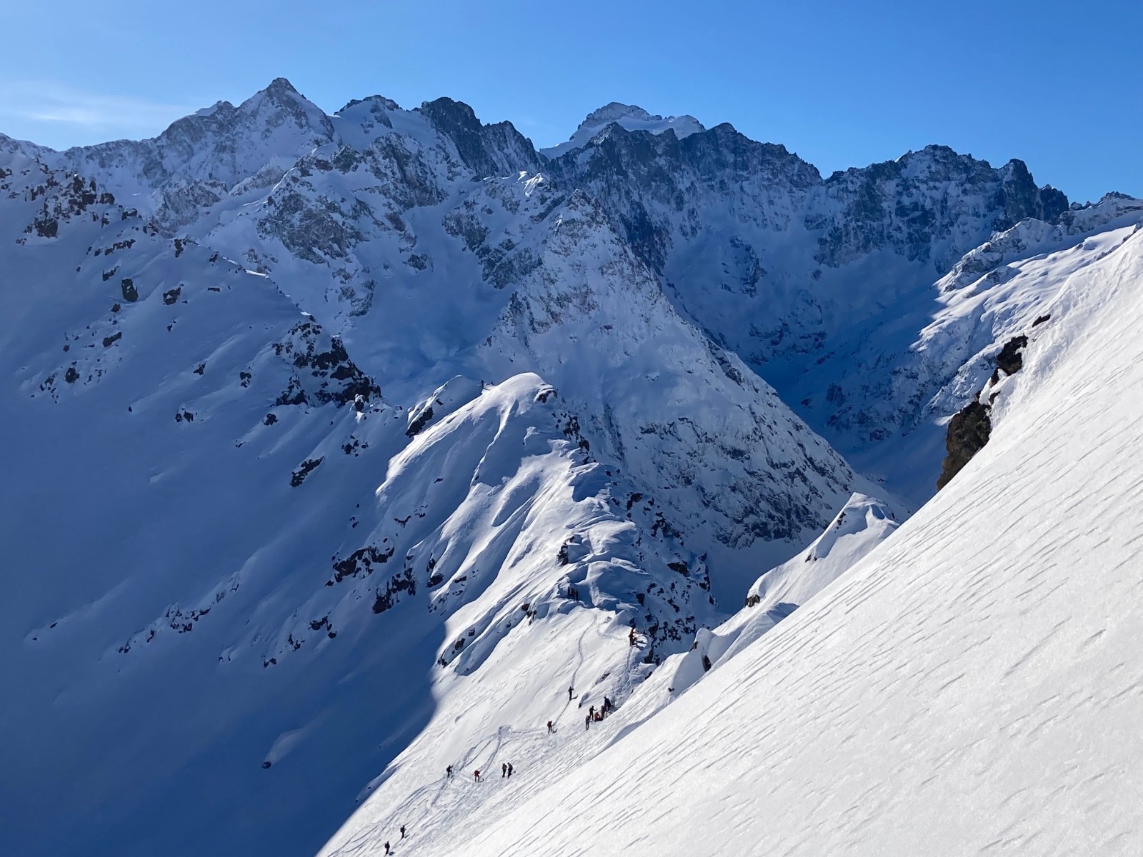 Roc Noir de Combeynot, Pente Nord du point 2861m & variante à droite du ...