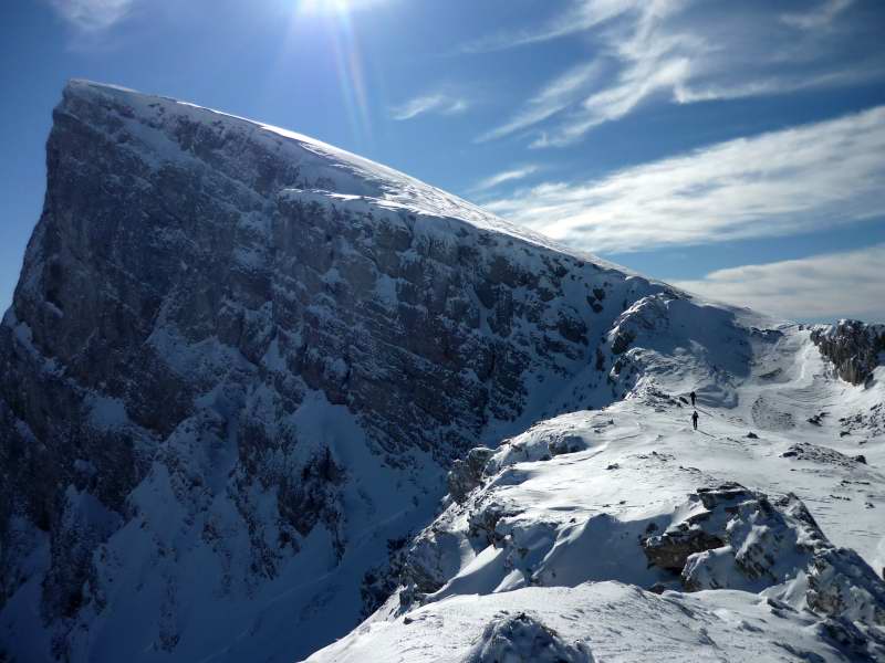 Grand Veymont : Sortie du col et vue sur la traversée