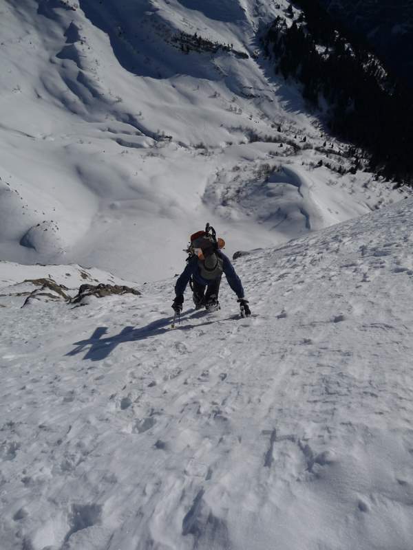 Pte de Nantaux : Remontée du couloir E