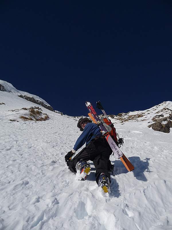 Pte de Nantaux : Remontée du couloir E