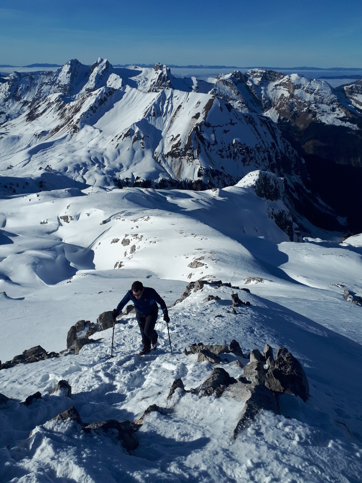 Accès à la pointe de la Carmélite : final à pieds