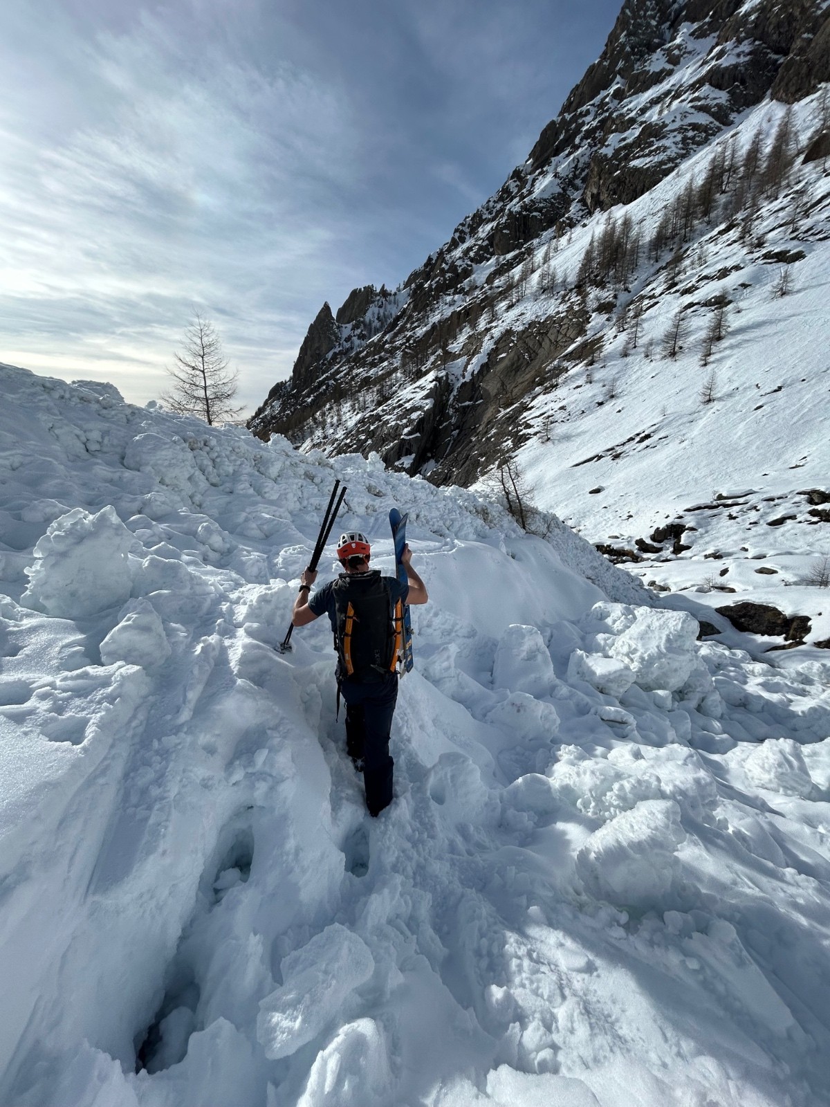 Les coulées d'avalanche vers le Torrent de Méollion