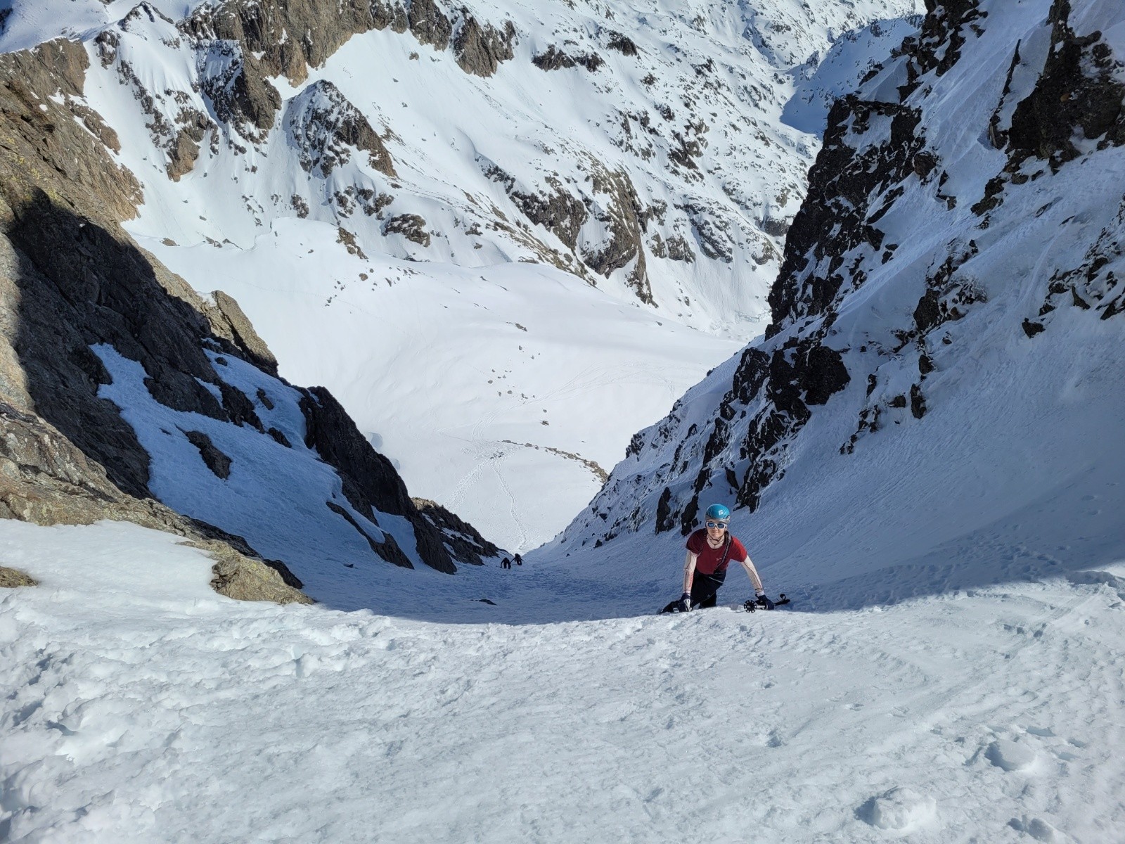 Manon à la sortie du couloir du Gelas&nbsp;