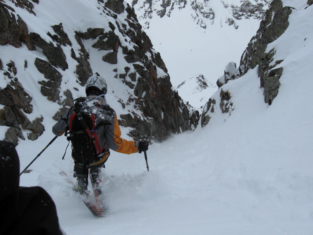 Couloir de droite : Départ très très raide dans le couloir de droite